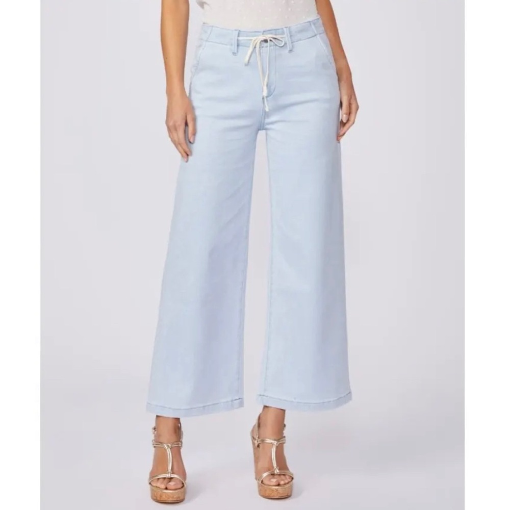 Paige Baby-blue, Wide-leg, Drawstring Pants Size 27